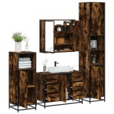 VidaXL Set de mobilier de baie 4 piese Lemn prelucrat de stejar afumat