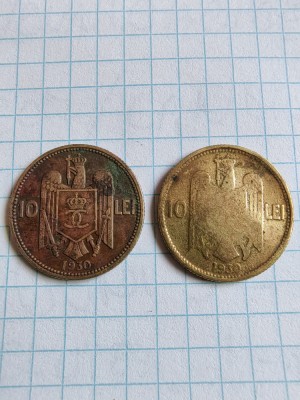 Lot dou&amp;atilde; monede 10 lei 1930 foto