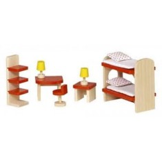 Mobilier camera pentru casute papusi Goki, 11 piese, lemn, 3 ani+ foto