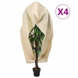 VidaXL Huse de plante din fleece cu fermoar 4 buc. 70 g/m&sup2; 1x1,55 m