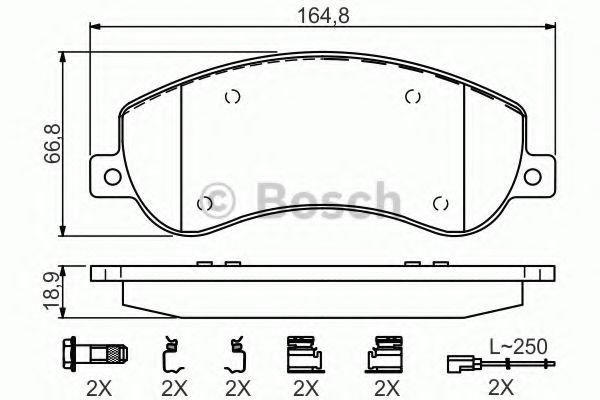 Set placute frana,frana disc VW AMAROK (2H, S1B) (2010 - 2016) BOSCH 0 986 494 624