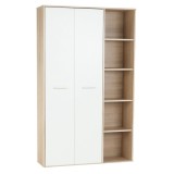 Dulap 2 usi 5 polite pal stejar sonoma alb Maurus 110,9x181,2x33,5 cm