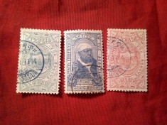2 Timbre Etiopia 1909 Rege Menelik II 1/4g si 2g stampilate foto