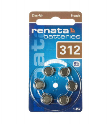Renata ZA 312 baterii aparate auditive-Conținutul pachetului 1x Blister foto