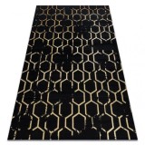 Modern GLOSS covor 407C 86 stilat, glamour, art deco negru / aur, 180x270 cm, Dreptunghi, Polipropilena