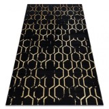 Modern GLOSS covor 407C 86 stilat, glamour, art deco negru / aur, 140x190 cm, Dreptunghi, Polipropilena