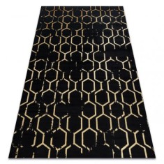 Modern GLOSS covor 407C 86 stilat, glamour, art deco negru / aur, 200x290 cm