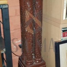 PIEDESTAL din LEMN, Sculptat In Stil "NEOBRANCOVENESC", H = 104cm.