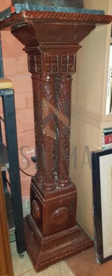 PIEDESTAL din LEMN, Sculptat In Stil &amp;quot;NEOBRANCOVENESC&amp;quot;, H = 104cm. foto