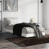 VidaXL Cadru de pat, alb extralucios, 75x190 cm, lemn prelucrat