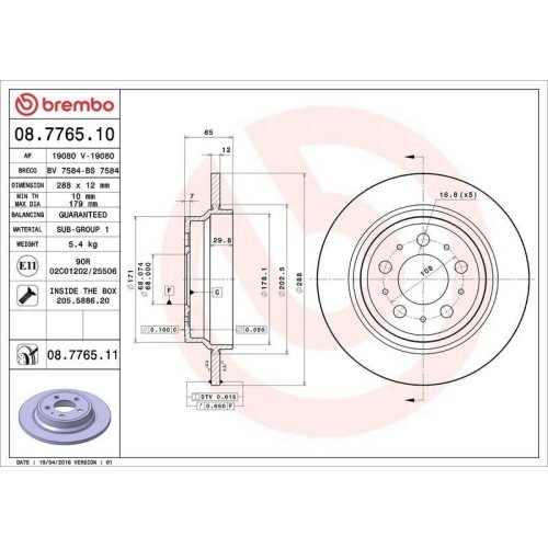 Set disc frana Volvo S60 I (384) 07.00-04.10, S70 (874) 11.96-11.00, S80 I (184) 05.98-02.08, V70 I (875 876) 12.95-12.00, V70 2 (285) 11.99-12.08, X