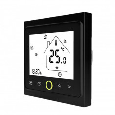 Resigilat Termostat Techstar® Smart TH-20W, Wireless, 16A, 3500W, Google Home, Alexa, Tuya, Senzor Pardoseala, Negru