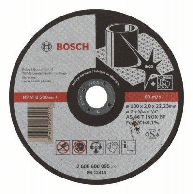Disc de taiere drept Expert for Inox AS 46 T INOX BF, 180mm, 2.0mm Bosch foto