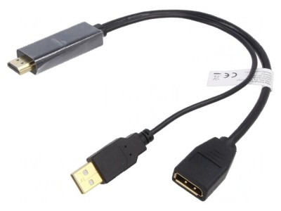 Adaptor DisplayPort la HDMI 0,2m neagră foto