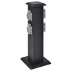 Priza Gradina Tip Turn Negru, 4 Prize, IP44, Metal, 220-240V