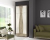 Dulap dormitor 2 usi, 90x50x198 cm, PAL melaminat, Sonoma+Truffe, cu rafturi si bara haine