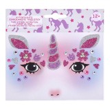 Autocolant Decorativ pentru Față Unicorn Roz/Argintiu pentru Copii 12+ Ani, Oem