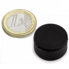 Magnet neodim disc Ø22&#215;11,4 mm, putere 7 kg, acoperire cauciuc