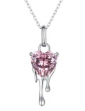 Lănțișor Argint 925 Roz Inimă, Argintboutique ARG407A, 37-45cm, Zirconiu, Damă/Copii, Cutie Cadou