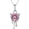 Lantisor din argint Pink Droplet Heart ARG407A