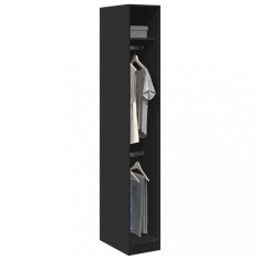 Gossi sifonier, negru, 30x50x200 cm, lemn prelucrat