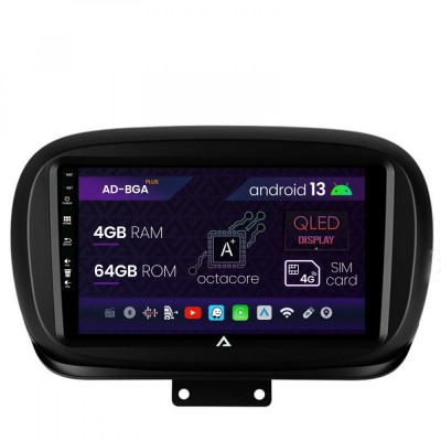 Navigatie Fiat 500X (2014-2020), Android 13, A-Octacore 4GB RAM + 64GB ROM, 9 Inch - AD-BGA9004+AD-BGRKIT362 foto