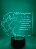 Lampa 3D cu 16 Culori, Telecomanda E i USB , Mesaj pentru Sufletul Pereche
