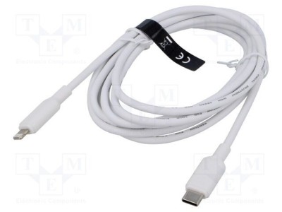 Cablu Apple Lightning - USB C, 2m, Alb, PVC, VENTION foto