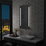 VidaXL Oglindă cu LED de perete pentru baie, cu raft, 60 x 100 cm 144716