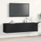 Gossi dulap tv stejar negru 120x30x30,5 cm lemn prelucrat