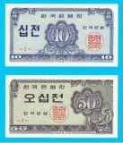 Coreea Sud Set 2x (p#28+29) 10+50 Jeon 1962 UNC &#039;Reforma Monetară&#039;