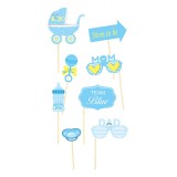 Set Accesorii Deghizare Photo Props, It&#039;s a Boy, 8 Bucăți, Albastru, Oem