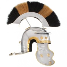vidaXL Coif soldat roman aspect antic, joc roluri, argintiu, o?el foto