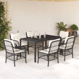 Set mobilier de gradina cu perne, 7 piese, negru, poliratan GartenMobel Dekor, vidaXL