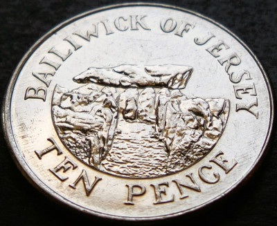 Moneda exotica 10 PENCE - JERSEY, anul 2014 * cod 191 = A.UNC foto