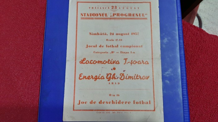 Program Energia Gh. Dimitrov Arad - Locomotiva Timisoara