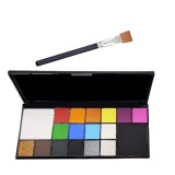Cumpara ieftin Kit creativ pentru pictura pe fata si corp cu 18 culori pe baza de apa si pensula inclusa, culori intense pentru machiaj artistic, cosplay, festivalur
