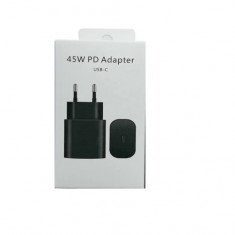 Incarcator retea Super Fast Travel Charger pentru Samsung S22/S22 Ultra/S22 Plus/S20 Ultra/Note 10 Plus, 45W, USB-C, Negru, Blister