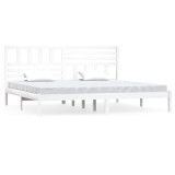 Cumpara ieftin Cadru de pat, alb, 200x200 cm, lemn masiv de pin