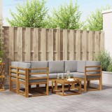 vidaXL Set de canapele de exterior 7 pcs Gri natural și deschis 3366064