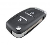Carcasa cheie Topautochei&reg; pentru Peugeot Citroen, upgrade model vechi, 2 butoane, lamela VA2, cu suport de baterie pe spatele carcasei, Oem