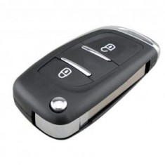 Carcasa cheie Peugeot Citroen, upgrade model vechi, 2 butoane, lamela VA2, cu suport de baterie pe spatele carcasei