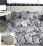 Cumpara ieftin Lenjerie Pat Bumbac 6 Piese Cu Elastic Gri 180x200 cm - Husa Pilota, Cearceaf, Fete Perna 55x75 cm &amp; 70x70 cm