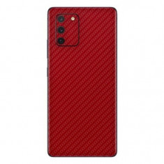 Set Folii Skin Acoperire 360 Compatibile cu Samsung Galaxy S10 Lite (Set 2) - ApcGsm Wraps Carbon Geranium Red