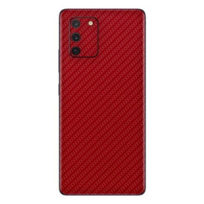 Set Folii Skin Acoperire 360 Compatibile cu Samsung Galaxy S10 Lite (Set 2) - ApcGsm Wraps Carbon Geranium Red foto