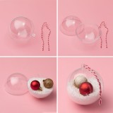 Globuri de Crăciun Transparente, Set 6 buc, 8 cm, Plastic, CMCLASS