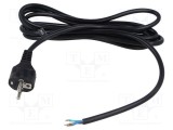 Cablu 3x1,5mm2 CEE 7/7 (E/F) 16A 3m PVC Negru POS