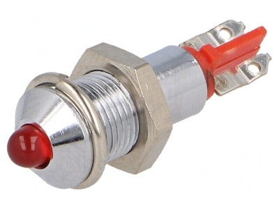 Lampă LED Control Roșie 12-14VDC Metal &amp;Oslash;6.2mm IP40 foto