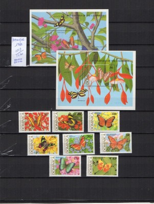 DOMINICA 1989 FAUNA INSECTE FLUTURI - FINE URME DE SARNIERA foto