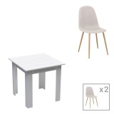 Cumpara ieftin Set masa si scaune 3 piese Bella-Manka Alb 80x80x77 cm
